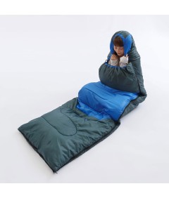 220cm x 75cm 4 Season Cotton Sleeping Bag and 190cm x 60cm Foot Operated TPU Self Inflatable Air Sleeping Pad Bundle