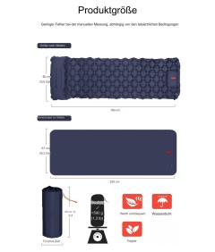 Foot-operated TPU Self Inflatable Air Camping Sleeping Pad