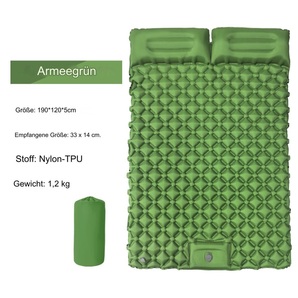 Foot-operated TPU Double Self Inflatable Air Camping Sleeping Pad