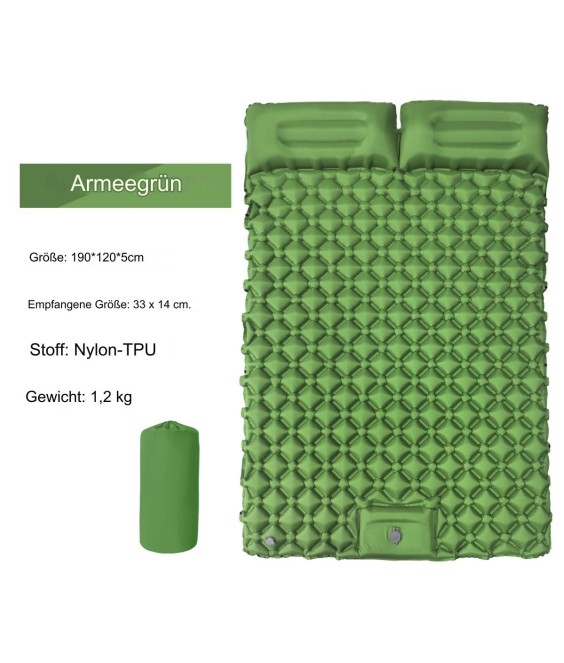 Foot-operated TPU Double Self Inflatable Air Camping Sleeping Pad