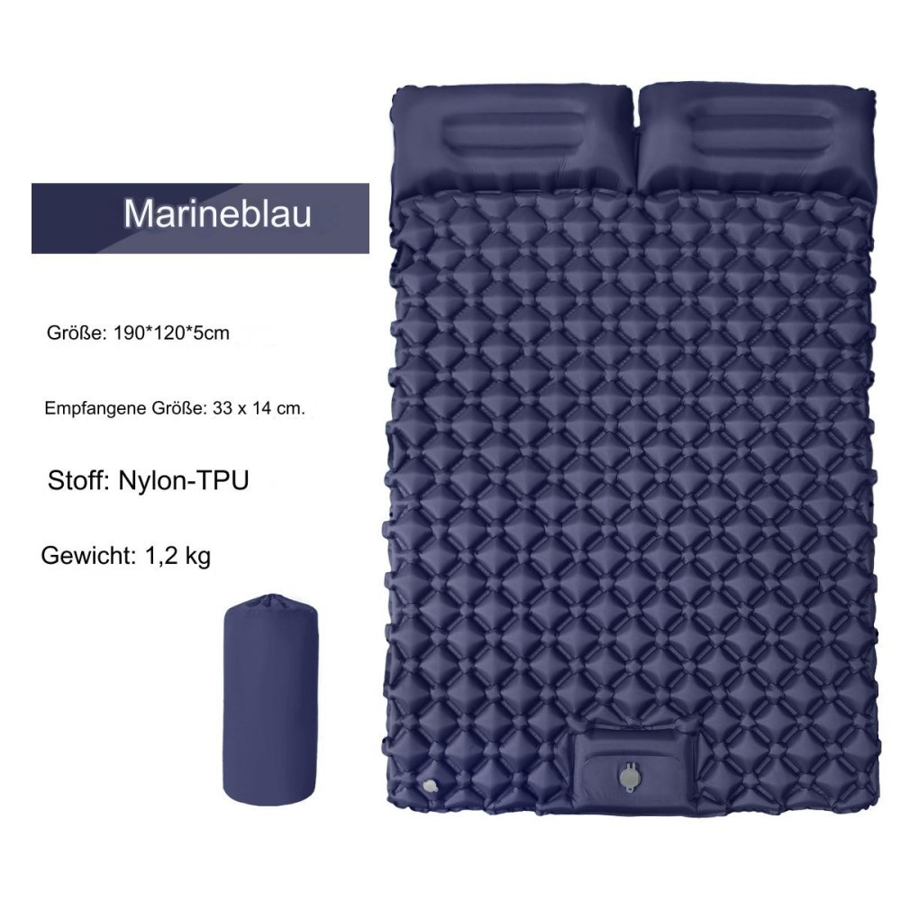 Foot-operated TPU Double Self Inflatable Air Camping Sleeping Pad