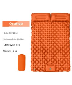 Foot-operated TPU Double Self Inflatable Air Camping Sleeping Pad