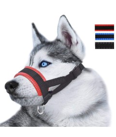 Adjustable Loop Nylon Fabric Dog Muzzle Anti-Biting Anti-Barking Anti-Chewing for Puppy to Medium Large Dog Training