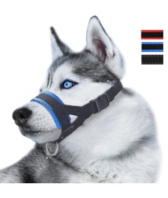 Adjustable Loop Nylon Fabric Dog Muzzle Anti-Biting Anti-Barking Anti-Chewing for Puppy to Medium Large Dog Training