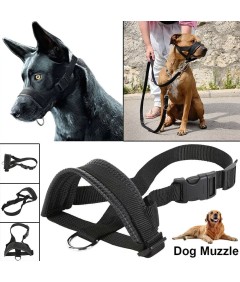 Adjustable Loop Nylon Fabric Dog Muzzle Anti-Biting Anti-Barking Anti-Chewing for Puppy to Medium Large Dog Training