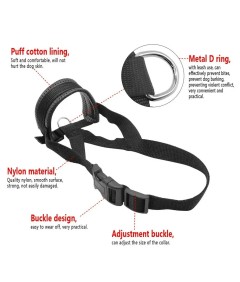 Adjustable Loop Nylon Fabric Dog Muzzle Anti-Biting Anti-Barking Anti-Chewing for Puppy to Medium Large Dog Training