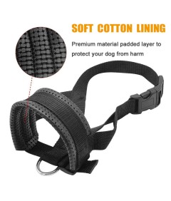 Adjustable Loop Nylon Fabric Dog Muzzle Anti-Biting Anti-Barking Anti-Chewing for Puppy to Medium Large Dog Training