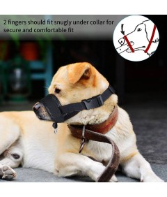 Adjustable Loop Nylon Fabric Dog Muzzle Anti-Biting Anti-Barking Anti-Chewing for Puppy to Medium Large Dog Training