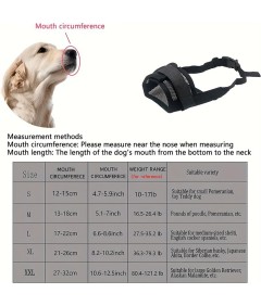 Adjustable Loop Mesh Fabric Dog Muzzle Anti-Biting Anti-Barking Anti-Chewing for Puppy to Medium Large Dog Training