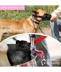 Adjustable Loop Mesh Fabric Dog Muzzle Anti-Biting Anti-Barking Anti-Chewing for Puppy to Medium Large Dog Training