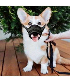 Adjustable Loop Mesh Fabric Dog Muzzle Anti-Biting Anti-Barking Anti-Chewing for Puppy to Medium Large Dog Training