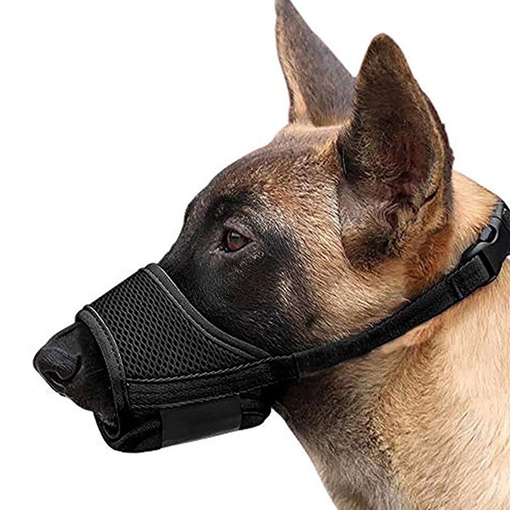 Adjustable Loop Mesh Fabric Dog Muzzle Anti-Biting Anti-Barking Anti-Chewing for Puppy to Medium Large Dog Training