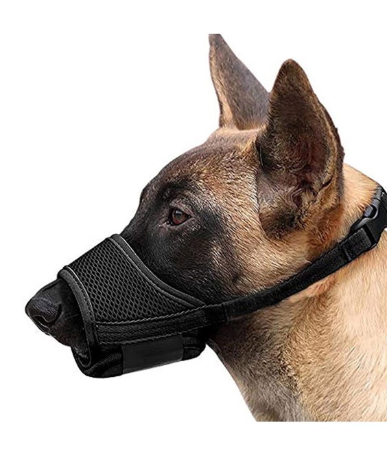 Adjustable Loop Mesh Fabric Dog Muzzle Anti-Biting Anti-Barking Anti-Chewing for Puppy to Medium Large Dog Training