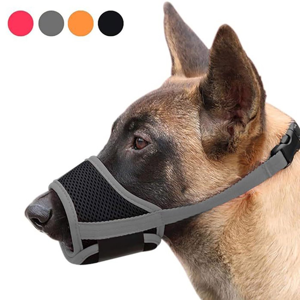 Adjustable Loop Mesh Fabric Dog Muzzle Anti-Biting Anti-Barking Anti-Chewing for Puppy to Medium Large Dog Training