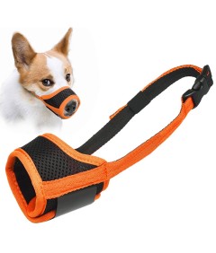 Adjustable Loop Mesh Fabric Dog Muzzle Anti-Biting Anti-Barking Anti-Chewing for Puppy to Medium Large Dog Training