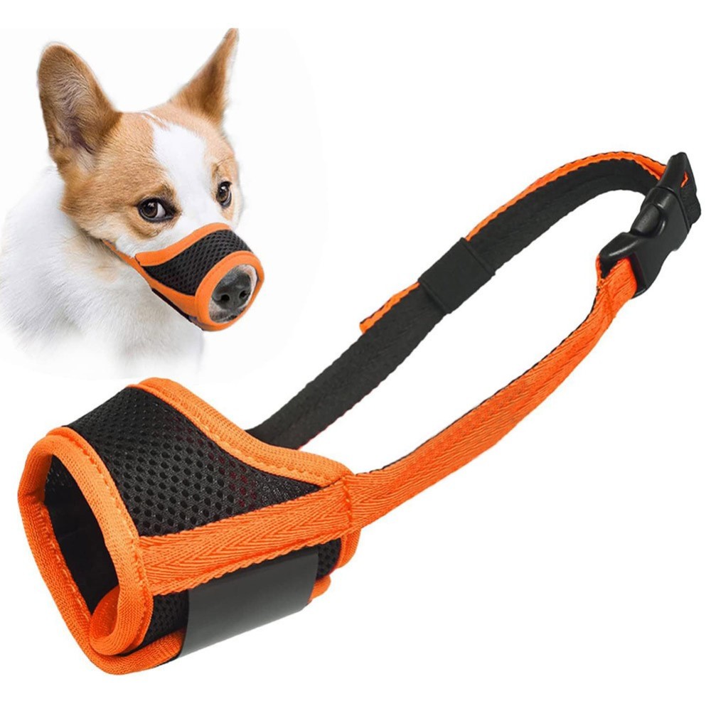 Adjustable Loop Mesh Fabric Dog Muzzle Anti-Biting Anti-Barking Anti-Chewing for Puppy to Medium Large Dog Training