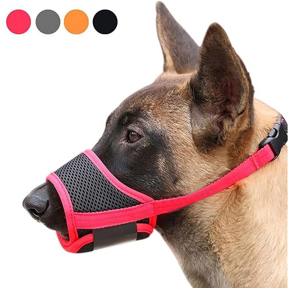 Adjustable Loop Mesh Fabric Dog Muzzle Anti-Biting Anti-Barking Anti-Chewing for Puppy to Medium Large Dog Training