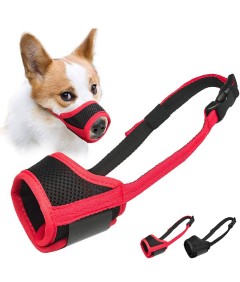 Adjustable Loop Mesh Fabric Dog Muzzle Anti-Biting Anti-Barking Anti-Chewing for Puppy to Medium Large Dog Training