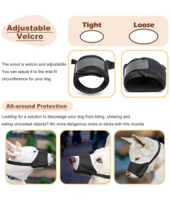 Adjustable Loop Mesh Fabric Dog Muzzle Anti-Biting Anti-Barking Anti-Chewing for Puppy to Medium Large Dog Training