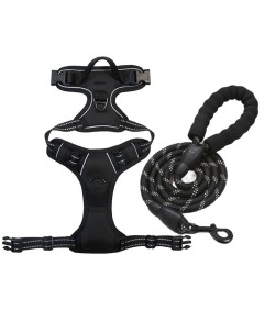 Night Reflective No-Pull Dog Harness with Handle and Slip Leads for Puppy to Medium Large Dog Training