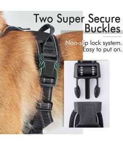 Night Reflective No-Pull Dog Harness with Handle and Slip Leads for Puppy to Medium Large Dog Training