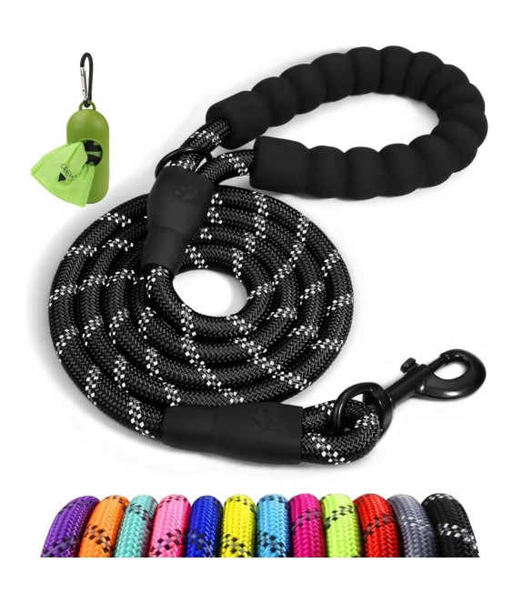 Night Reflective Slip Leads for Dogs 1.2-3 Meter Dog Leash with Padded Handle Strong Rope No Pull Pet Training Leash