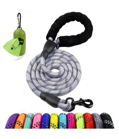 Night Reflective Slip Leads for Dogs 1.2-3 Meter Dog Leash with Padded Handle Strong Rope No Pull Pet Training Leash