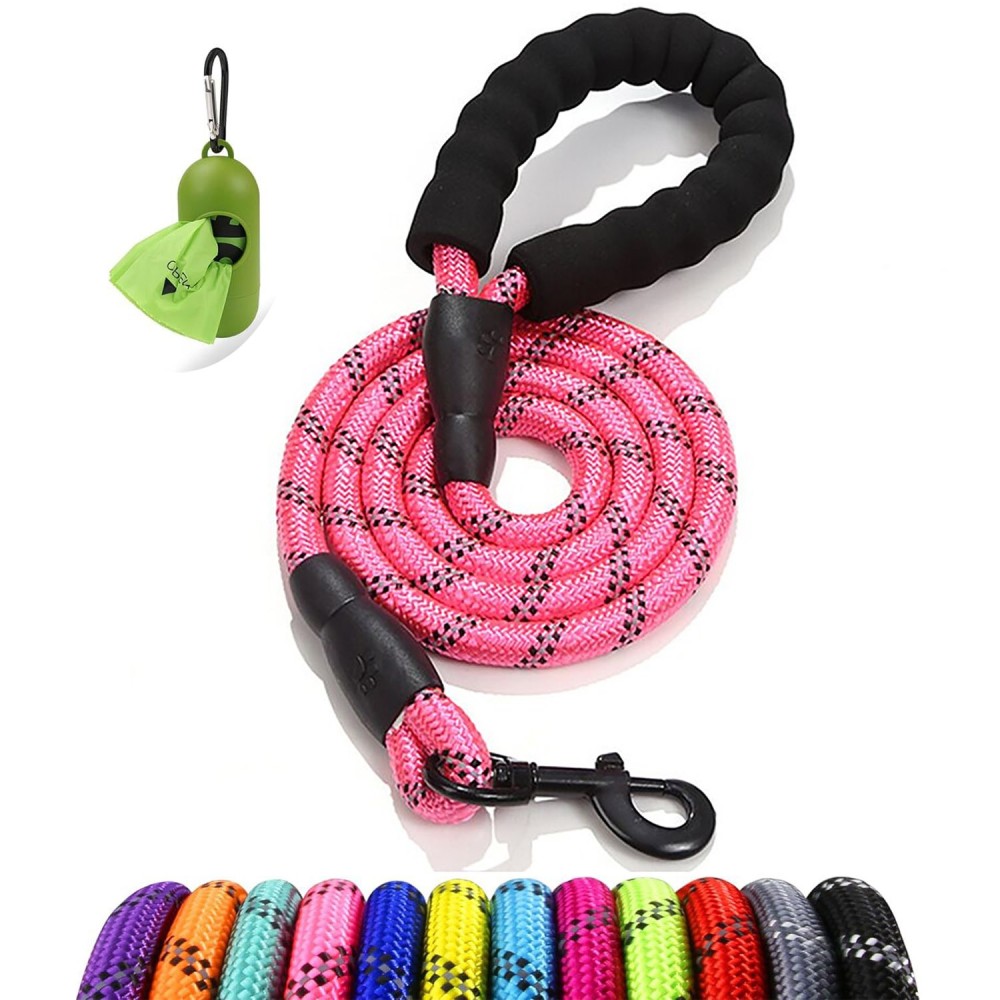 Night Reflective Slip Leads for Dogs 1.2-3 Meter Dog Leash with Padded Handle Strong Rope No Pull Pet Training Leash