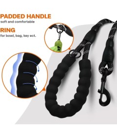 Night Reflective Slip Leads for Dogs 1.2-3 Meter Dog Leash with Padded Handle Strong Rope No Pull Pet Training Leash