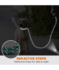 Night Reflective Slip Leads for Dogs 1.2-3 Meter Dog Leash with Padded Handle Strong Rope No Pull Pet Training Leash