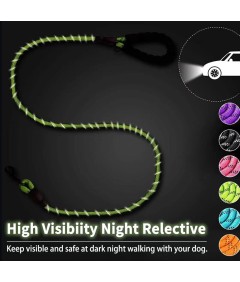 Night Reflective Slip Leads for Dogs 1.2-3 Meter Dog Leash with Padded Handle Strong Rope No Pull Pet Training Leash