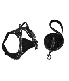 Night Reflective No-Pull Dog Harness with Handle and Slip Leads for Puppy to Medium Large Dog Training