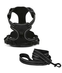 Night Reflective No-Pull Dog Harness with Handle and Slip Leads for Puppy to Medium Large Dog Training