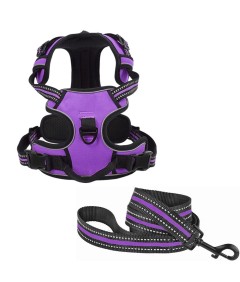 Night Reflective No-Pull Dog Harness with Handle and Slip Leads for Puppy to Medium Large Dog Training