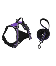 Night Reflective No-Pull Dog Harness with Handle and Slip Leads for Puppy to Medium Large Dog Training