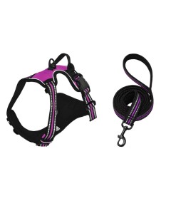 Night Reflective No-Pull Dog Harness with Handle and Slip Leads for Puppy to Medium Large Dog Training