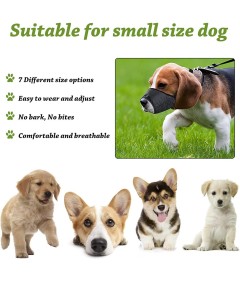 Adjustable Breathable Safety Polyester Dog Muzzles Anti-Biting Anti-Barking Anti-Chewing for Puppy to Medium Large Dog Training