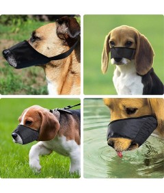 Adjustable Breathable Safety Polyester Dog Muzzles Anti-Biting Anti-Barking Anti-Chewing for Puppy to Medium Large Dog Training