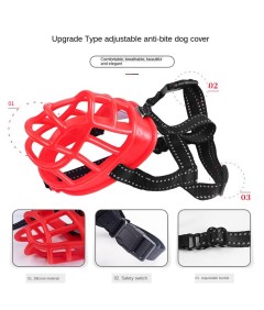 Silicone Soft Adjustable Safety Dog Muzzles Anti-Biting Anti-Barking Anti-Chewing for Puppy to Medium Large Dog Training