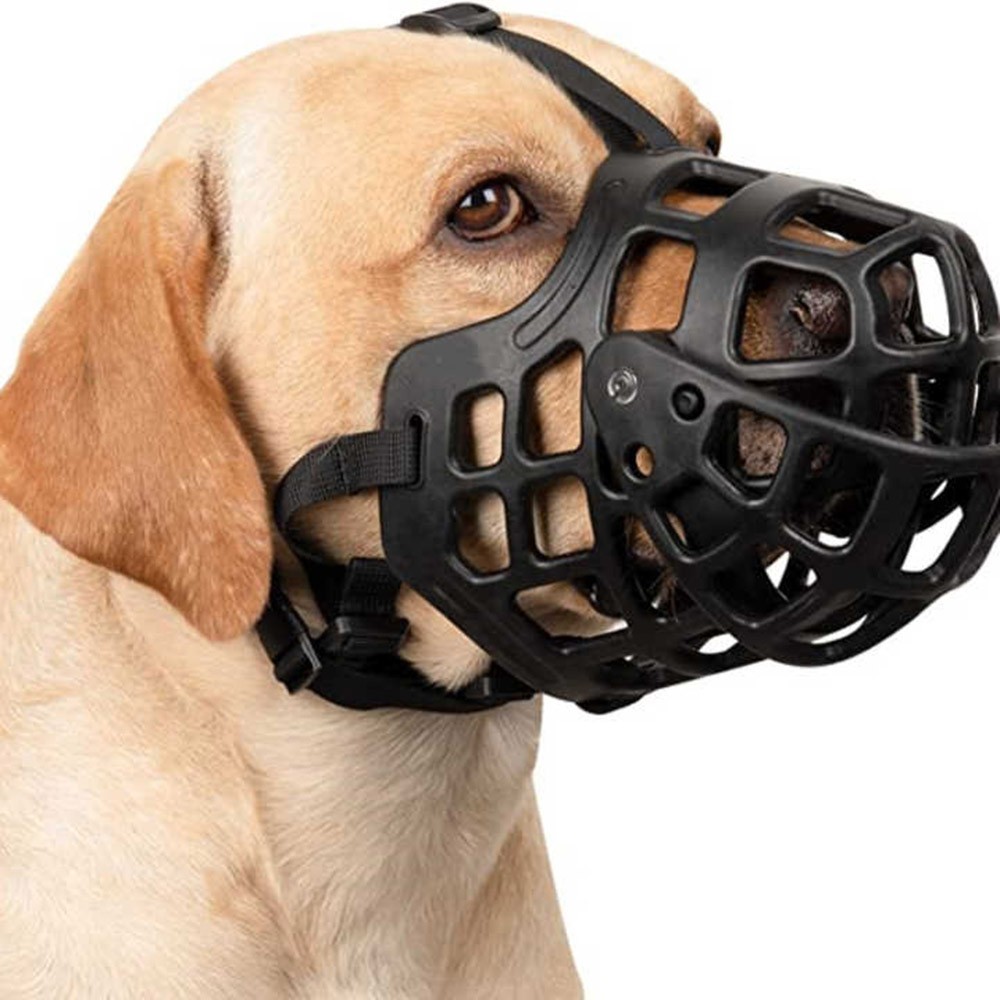 Soft Silicone Adjustable Dog Basket Muzzle with Removable Cover Anti-Biting Anti-Barking for Puppy to Medium Large Dog Training