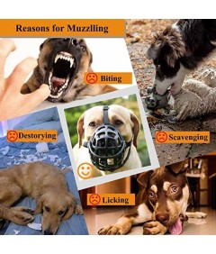 Soft Silicone Adjustable Dog Basket Muzzle with Removable Cover Anti-Biting Anti-Barking for Puppy to Medium Large Dog Training