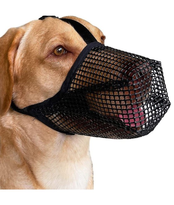 Adjustable Soft Mesh Nylon Dog Muzzle for Scavenging Biting Licking and Chewing for Small Medium Large Dogs Training