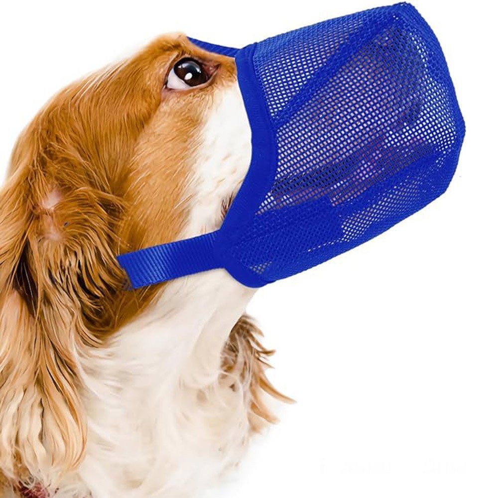 Adjustable Soft Mesh Nylon Dog Muzzle for Scavenging Biting Licking and Chewing for Small Medium Large Dogs Training