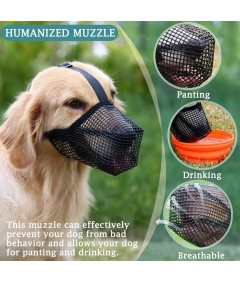 Adjustable Soft Mesh Nylon Dog Muzzle for Scavenging Biting Licking and Chewing for Small Medium Large Dogs Training