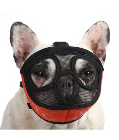 Adjustable Short Snout Breathable Mesh Dog Muzzle for British French Bulldog Shih Tzu Pug to Prevent Biting Barking Chewing