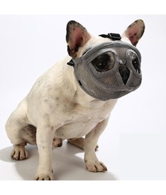 Adjustable Short Snout Breathable Mesh Dog Muzzle for British French Bulldog Shih Tzu Pug to Prevent Biting Barking Chewing