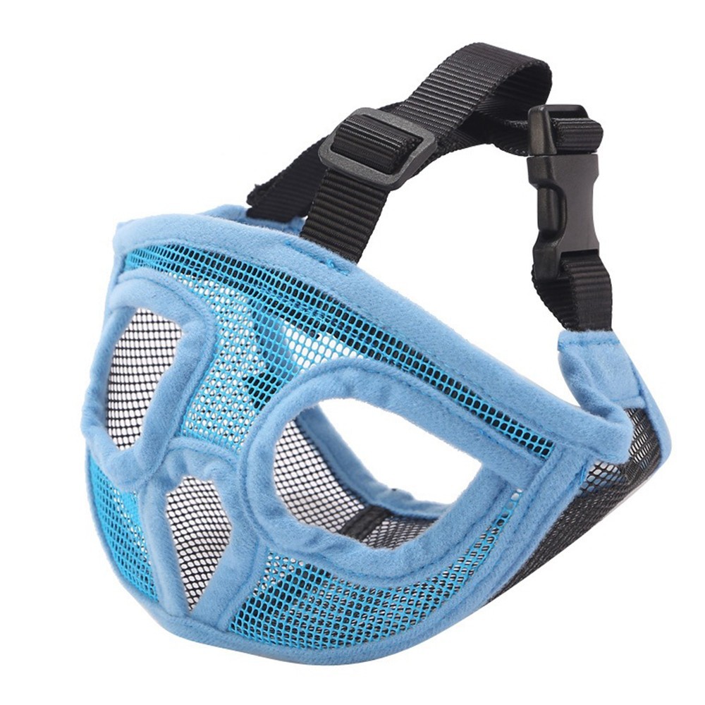 Adjustable Short Snout Breathable Mesh Dog Muzzle for British French Bulldog Shih Tzu Pug to Prevent Biting Barking Chewing