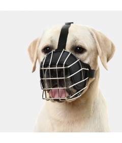 Adjustable Nylon Fabric Strap Durable Stainless Steel Basket Dog Muzzle Training for Medium Large Dog Anti-Bite Guard Mouth Cage