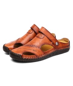 Lässige Sandalen aus echtem Leder für Herren Wander und Trekking Hausschuhe