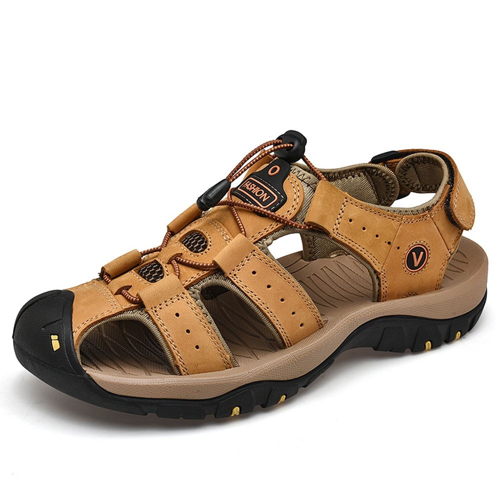 Sandalen aus echtem Leder für Herren Lässig zum Wandern Trekking oder Spazierengehen